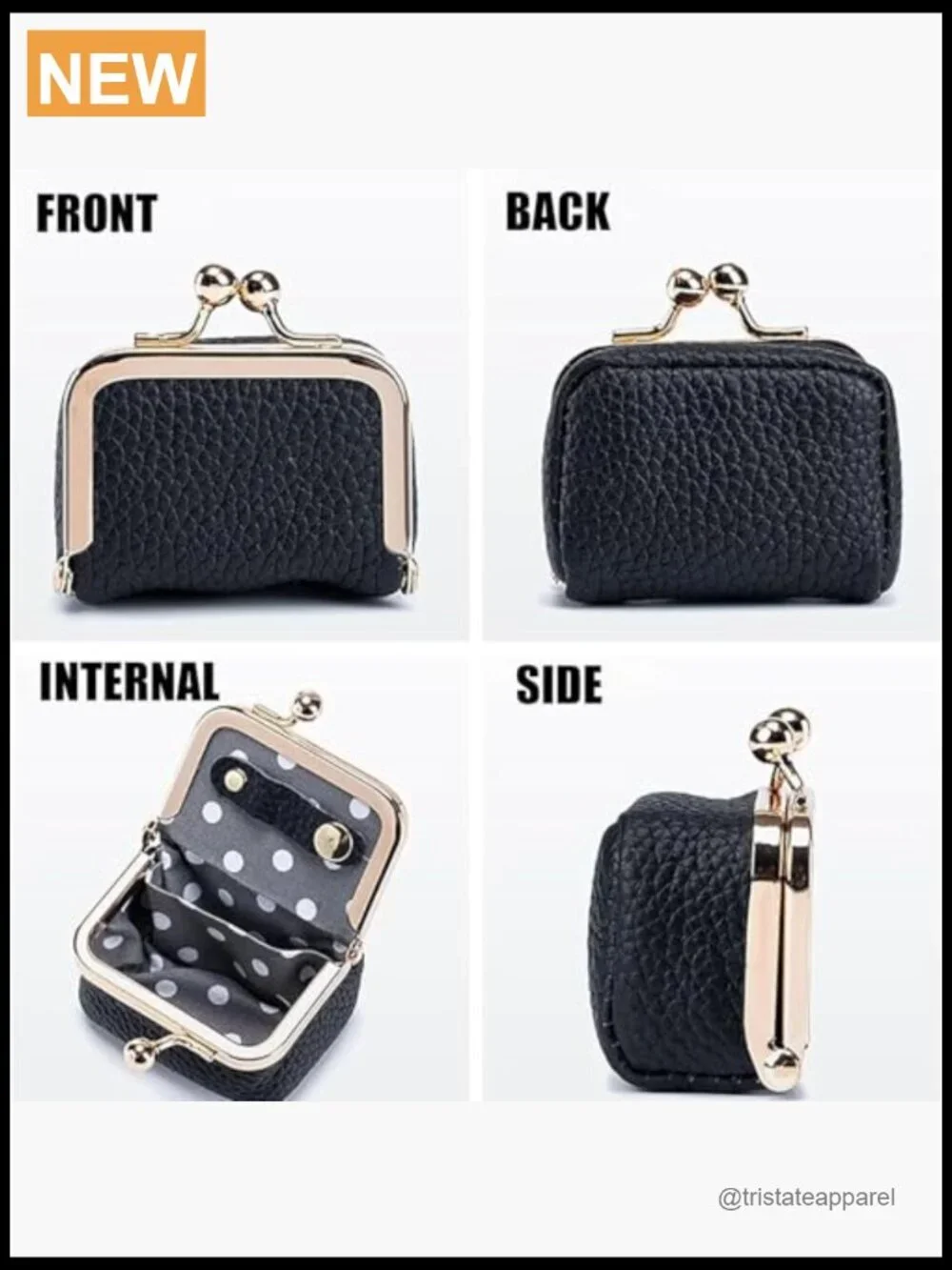 Genuine Leather Mini Jewelry Box Travel Case Kiss Lock Coin Purse Organizer